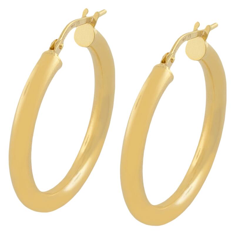 Fremada 10k Yellow Gold 20-mm Polished Tube Hoop Earrings