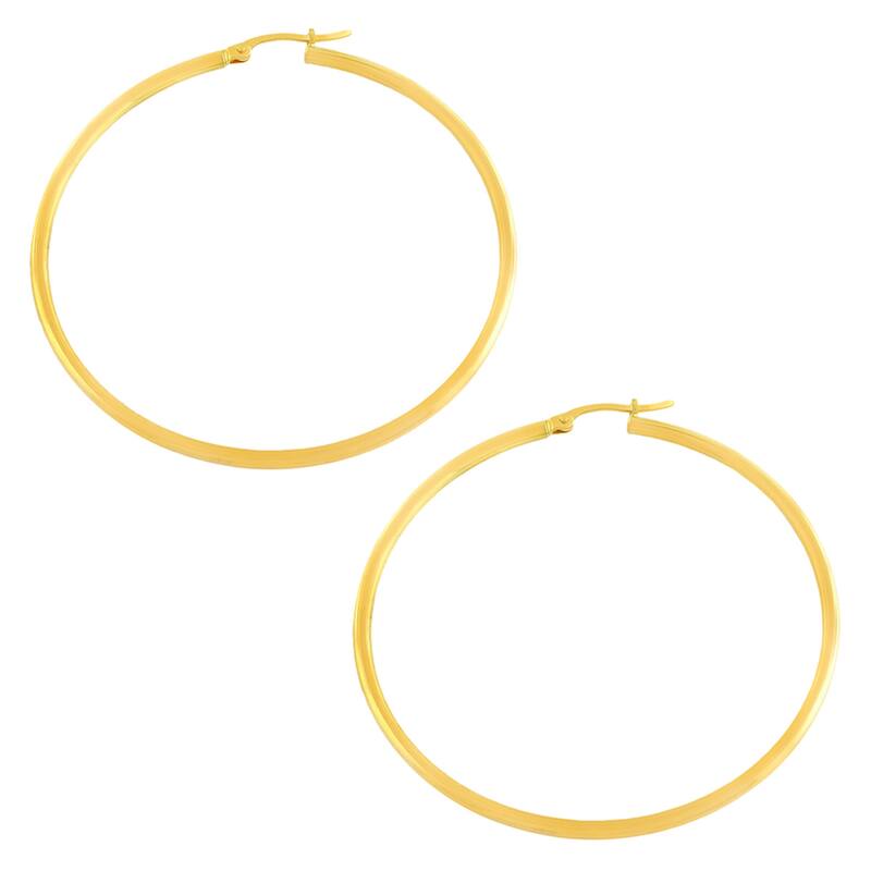 Fremada 10k Yellow Gold 35-mm Polished Tube Hoop Earrings