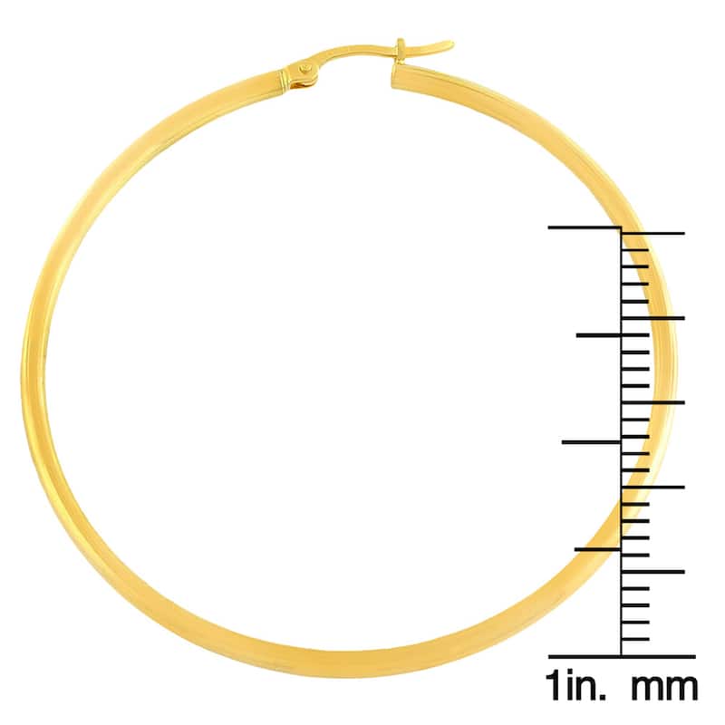 Fremada 10k Yellow Gold 35-mm Polished Tube Hoop Earrings