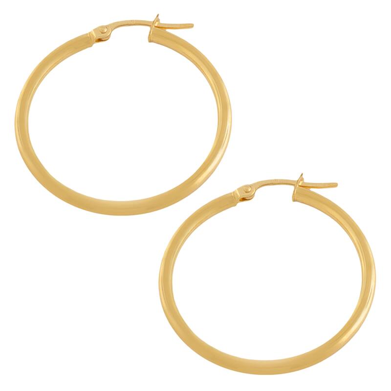 Fremada 10k Yellow Gold 25-mm Polished Tube Hoop Earrings