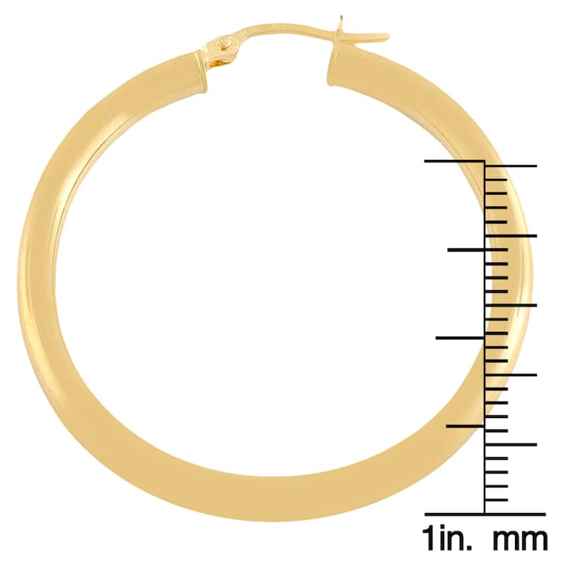 Fremada 14k Yellow Gold 3x30-mm Polished Tube Hoop Earrings
