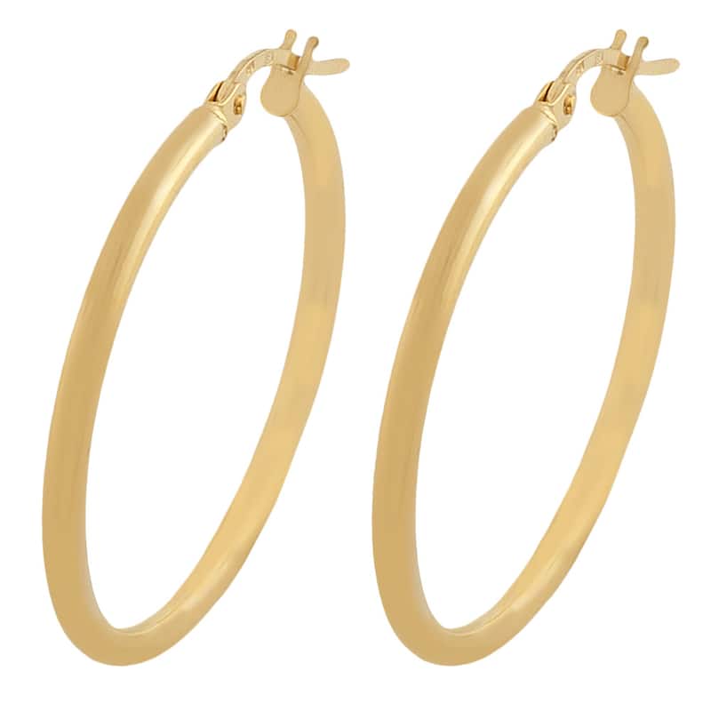 Fremada 14k Gold 2x25-mm Polished Tube Hoop Earrings - Yellow Gold - Yellow