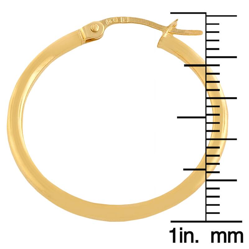 Fremada 14k Gold Polished Tube Hoop Earrings