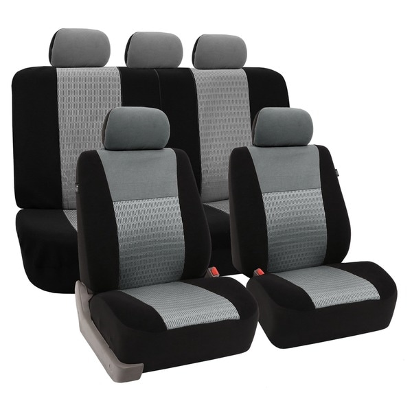 Fh Group Trendy Elegance Gray Car Seat Covers Full Set Free Fh Group Trendy Elegance Gray Car Seat Covers Full Set