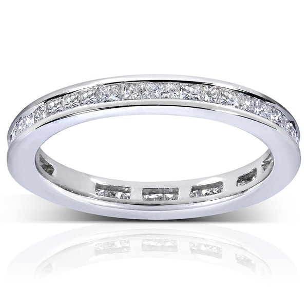 Annello 14k Gold 1ct TDW Princess Diamond Eternity Ring (G-H, SI1-SI2)