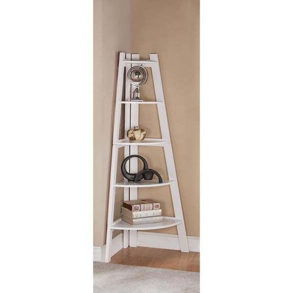 White 5-tier Wooden Corner Bookshelf - Free Shipping Today 