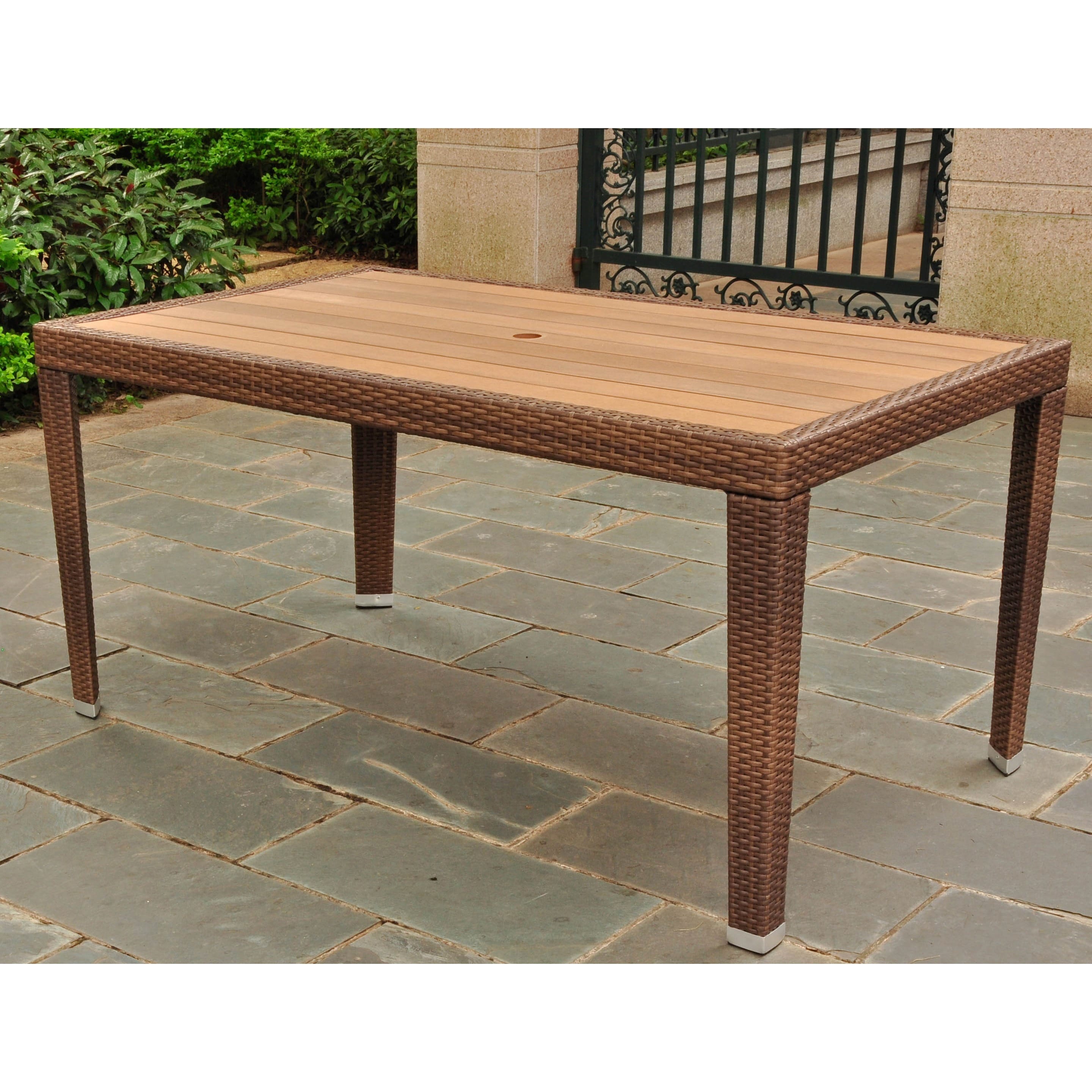 International Caravan Resin Wicker/aluminum Outdoor Table