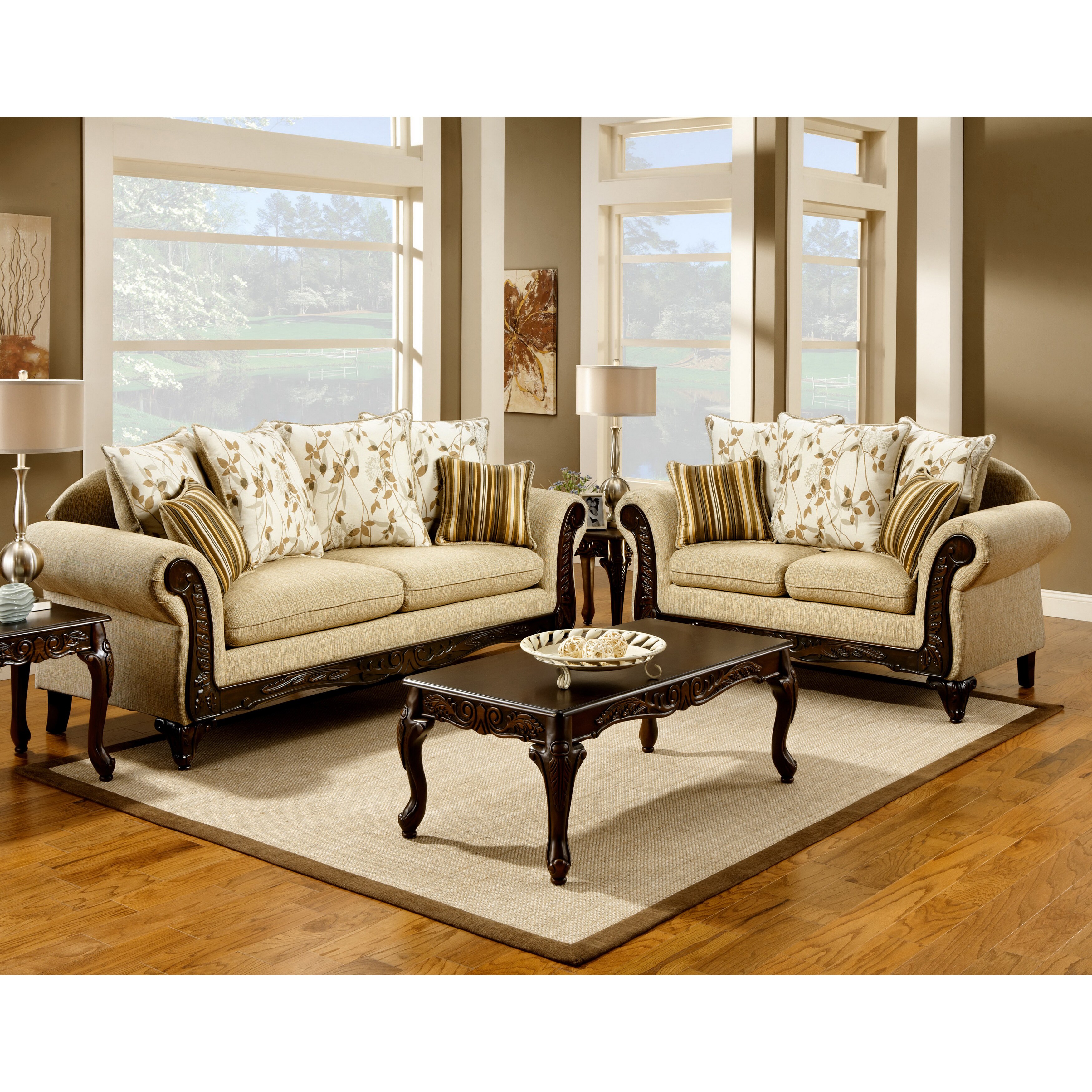 Shop Furniture of America Artizani 2piece Sofa and Loveseat Set Free