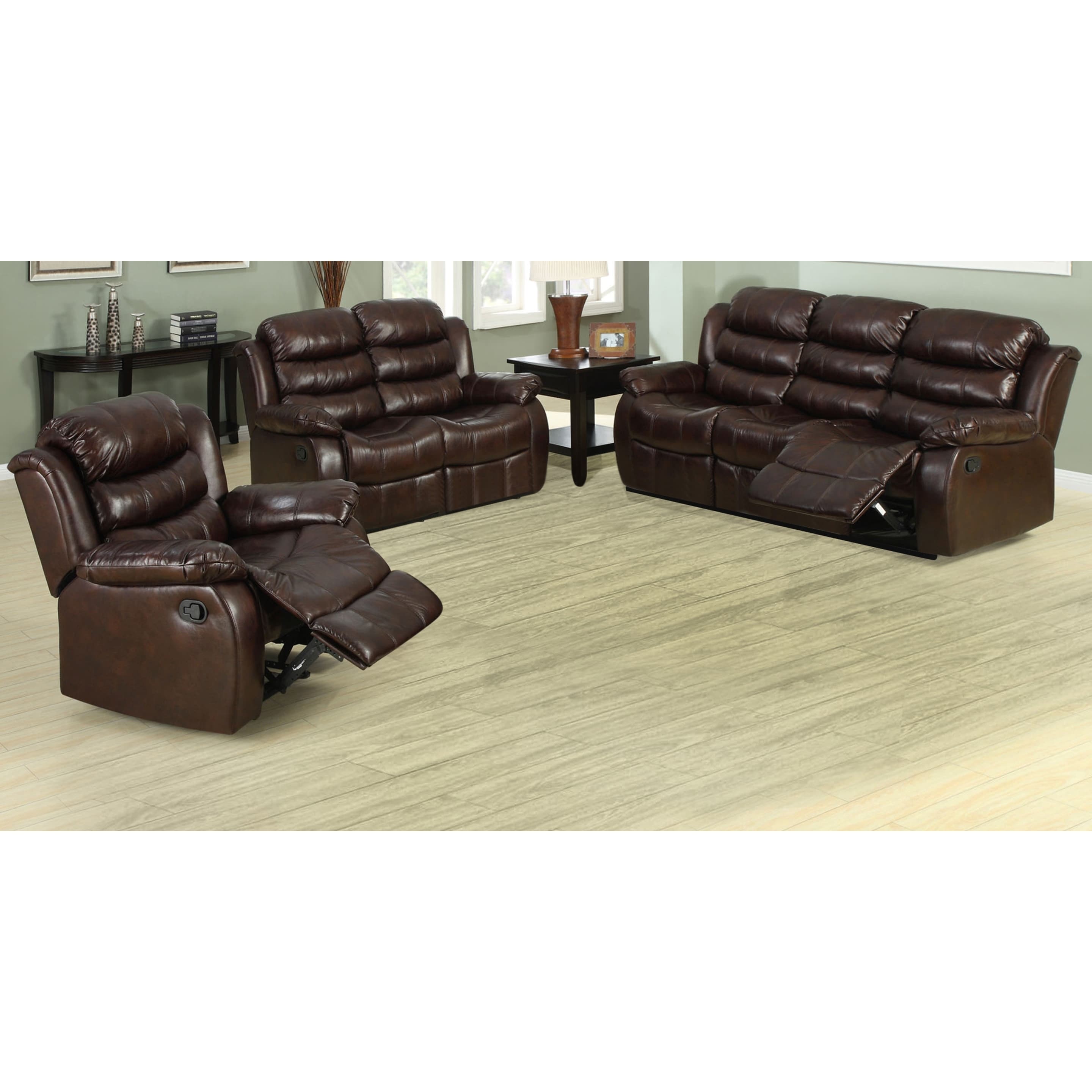 Furniture Of America Berkenfield 3 piece Leatherette Sofa Set