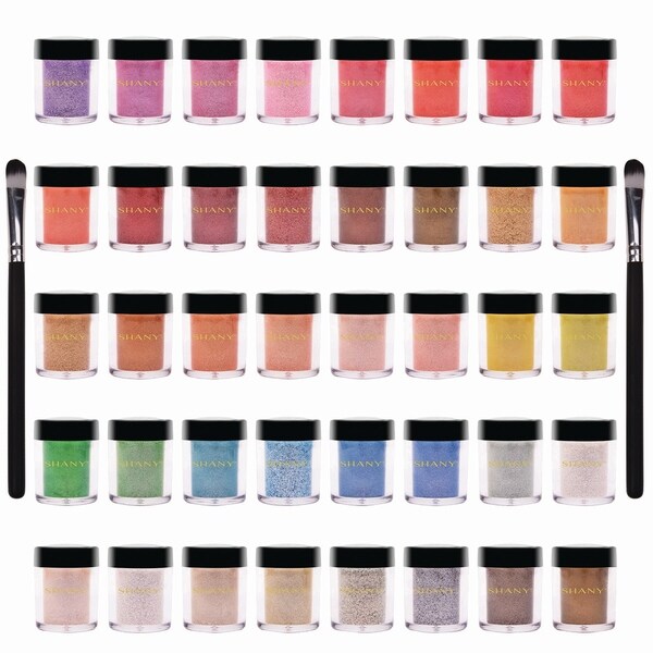 SHANY Loose Pearl Eye Shadow Glitter in Favorite Colors with Two Shadow Brushes. Opens flyout.