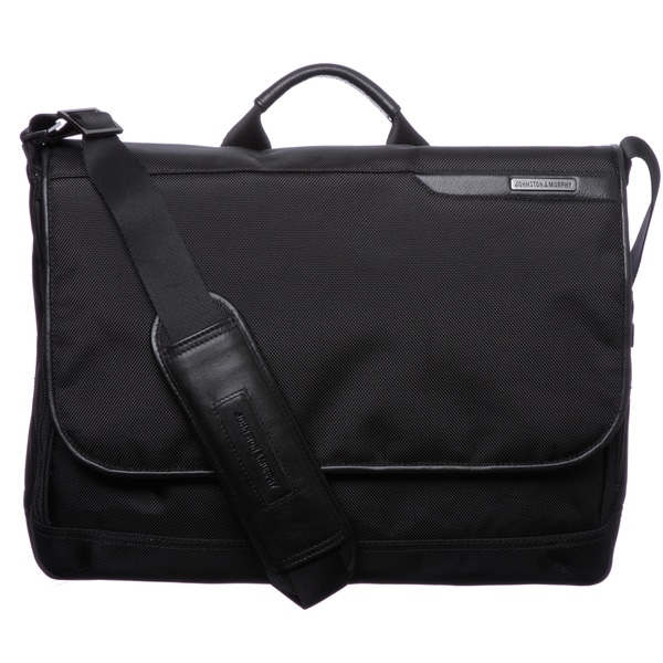 Shop Johnston & Murphy Black Messenger Bag - Free Shipping Today ...