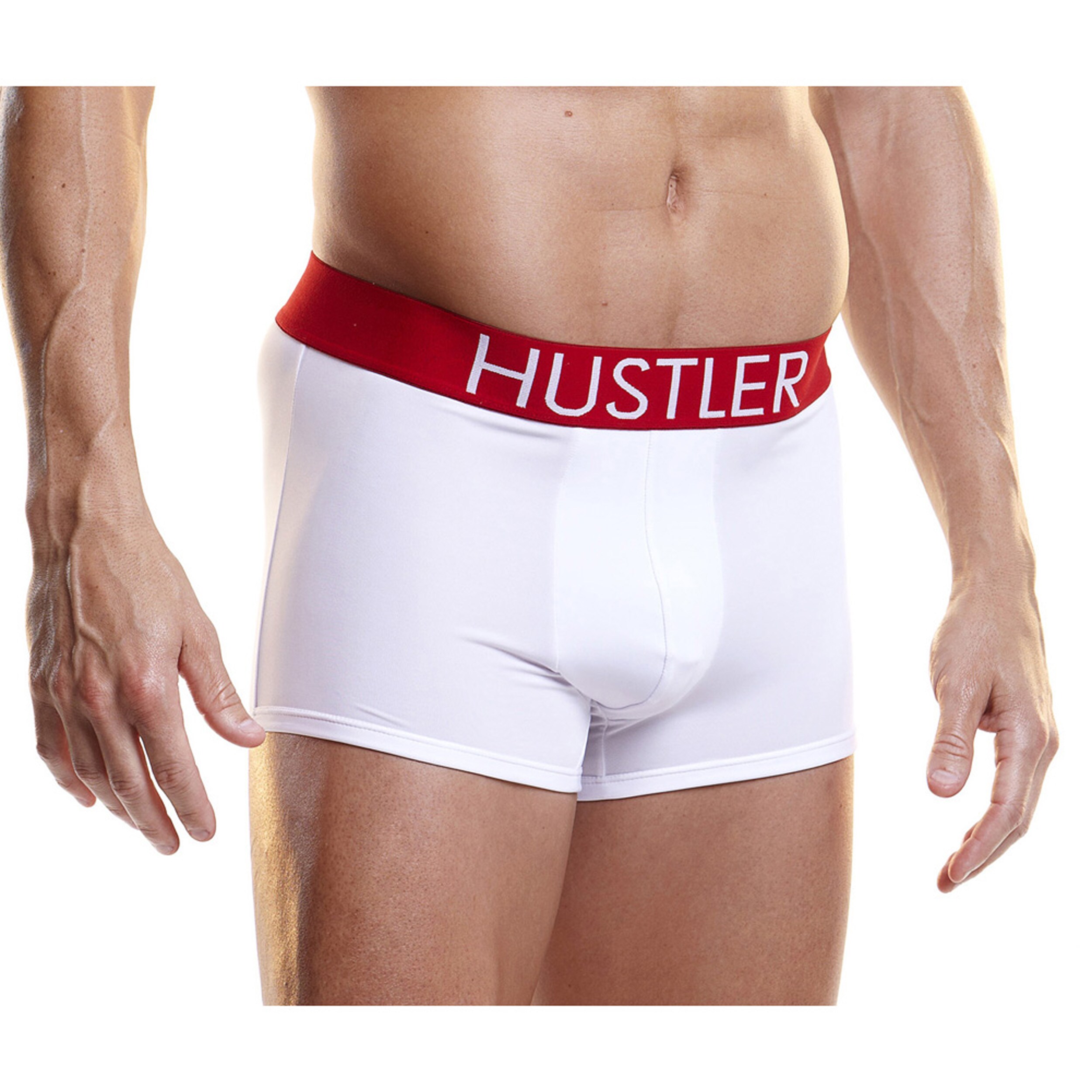 Hustler Logo White Microfiber Trunks (set Of 2) (WhiteSizes Medium, large, extra largeMaterials 90 percent polyester/ 10 percent spandex micro fabric Care instructions Hand wash cold recommended but can be machine washedModel MH1WHTSetof2Due to the pe