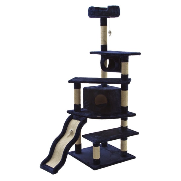 Go Pet Club Blue 70 inch High Cat Tree Furniture Go Pet Club Cat Furniture