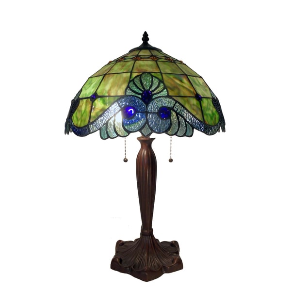 Warehouse of Tiffany Green Geometric Table Lamp  