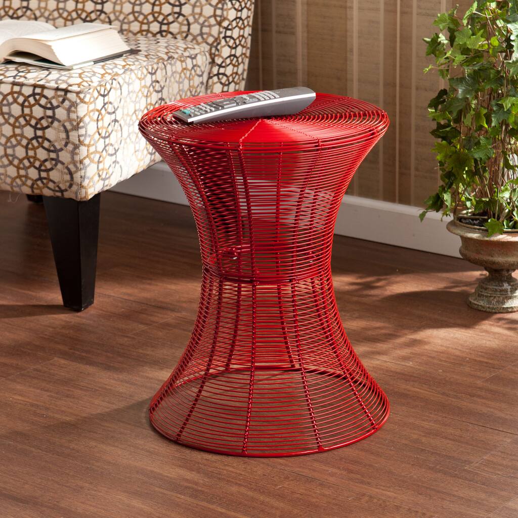 SEI Furniture Kayden Indoor/ Outdoor Red Metal Accent Table