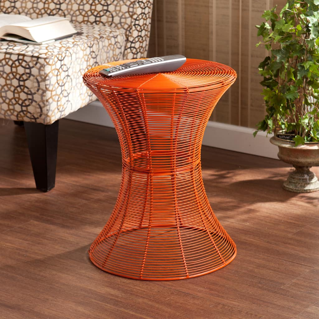 SEI Furniture Kayden Indoor/ Outdoor Orange Metal Accent Table