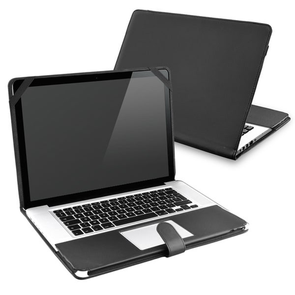 BasAcc Black Leather Case for Apple MacBook Pro 15-inch