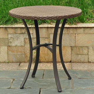 International Caravan Barcelona Resin Wicker/Aluminum 28-inch Round Outdoor Bistro/Side Table
