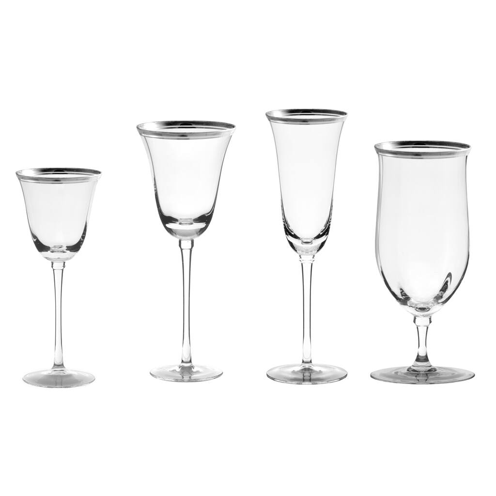10 Strawberry Street Windsor Silver 16-piece Glassware Set