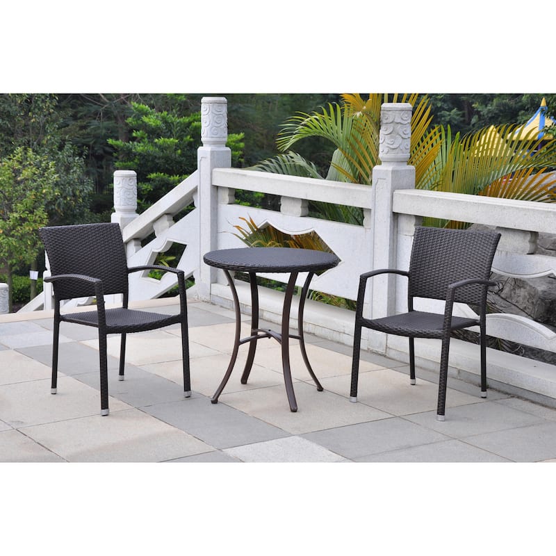 Barcelona 3-Piece Resin Aluminum Bistro Set - Black Antique