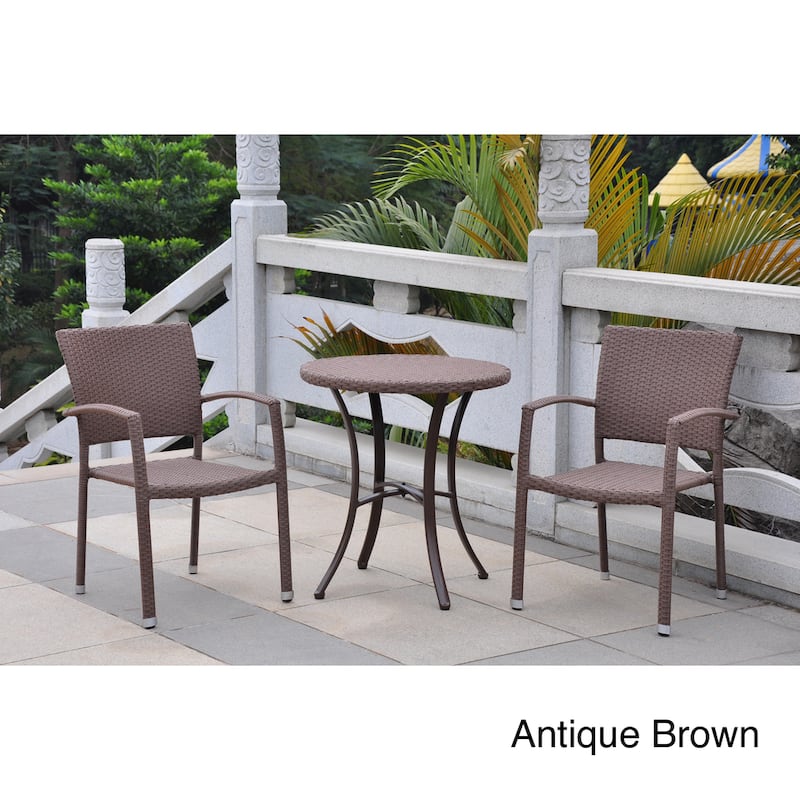 Barcelona 3-Piece Resin Aluminum Bistro Set - Antique Brown