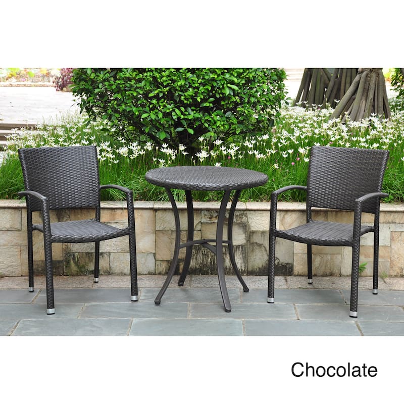 Barcelona 3-Piece Resin Aluminum Bistro Set - Chocolate