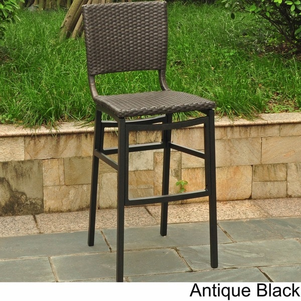 Barcelona Resin Wicker/ Aluminum Outdoor Bar Height Stools Set of 2 