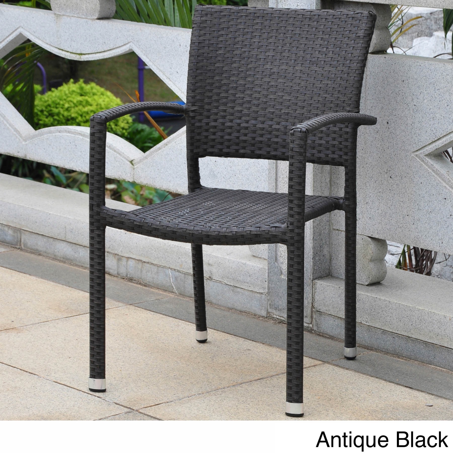 International Caravan Barcelona Resin Wicker/aluminum Outdoor Dining Chairs (set Of 2)