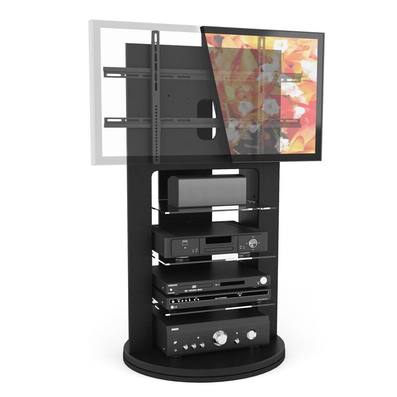 Sonax Zurich Wood Midnight Black 52-inch TV Mount with Swivel Base