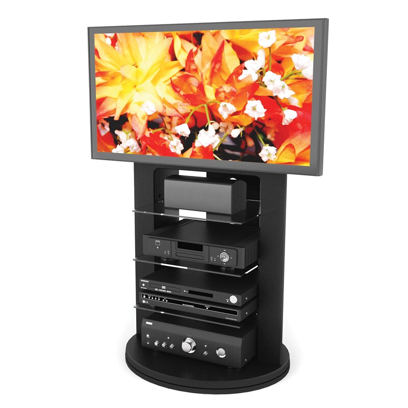 ameri Sonax Zurich Wood Midnight Black 52-inch TV Mount with Swivel Base