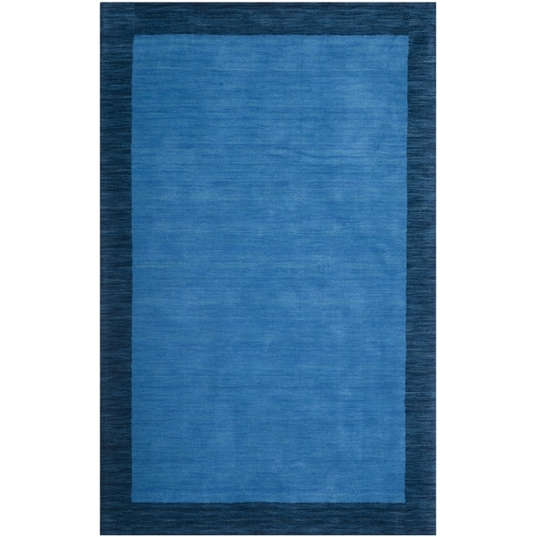 Handmade Safavieh Himalayan Solo Turquoise Blue Wool Rug