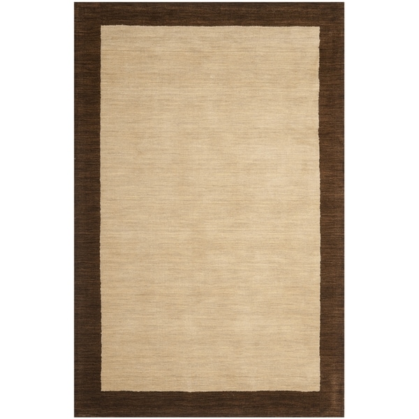 Handmade Safavieh Himalayan Solo Beige Wool Rug