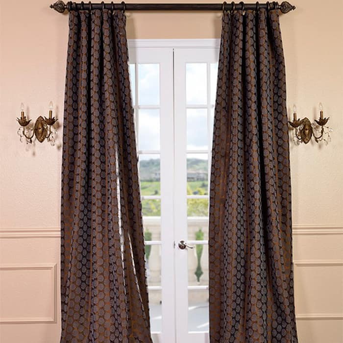 Exclusive Fabrics Rosetta Chestnut Faux Silk Curtain (1 Panel)