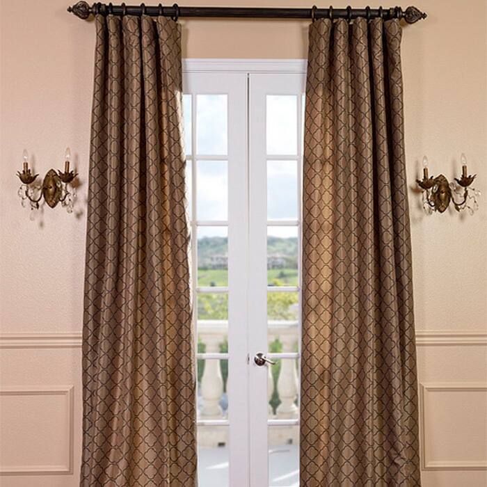 Exclusive Fabrics Motif Toffee Faux Silk Curtain (1 Panel)