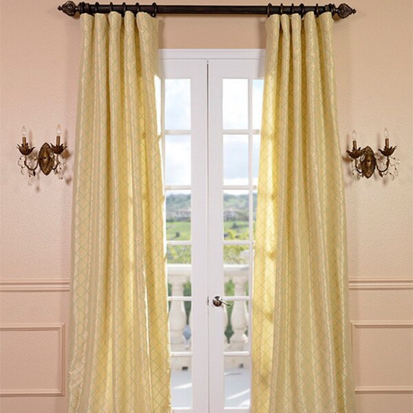 Exclusive Fabrics Motif Buttermint Faux Silk Curtain Panel