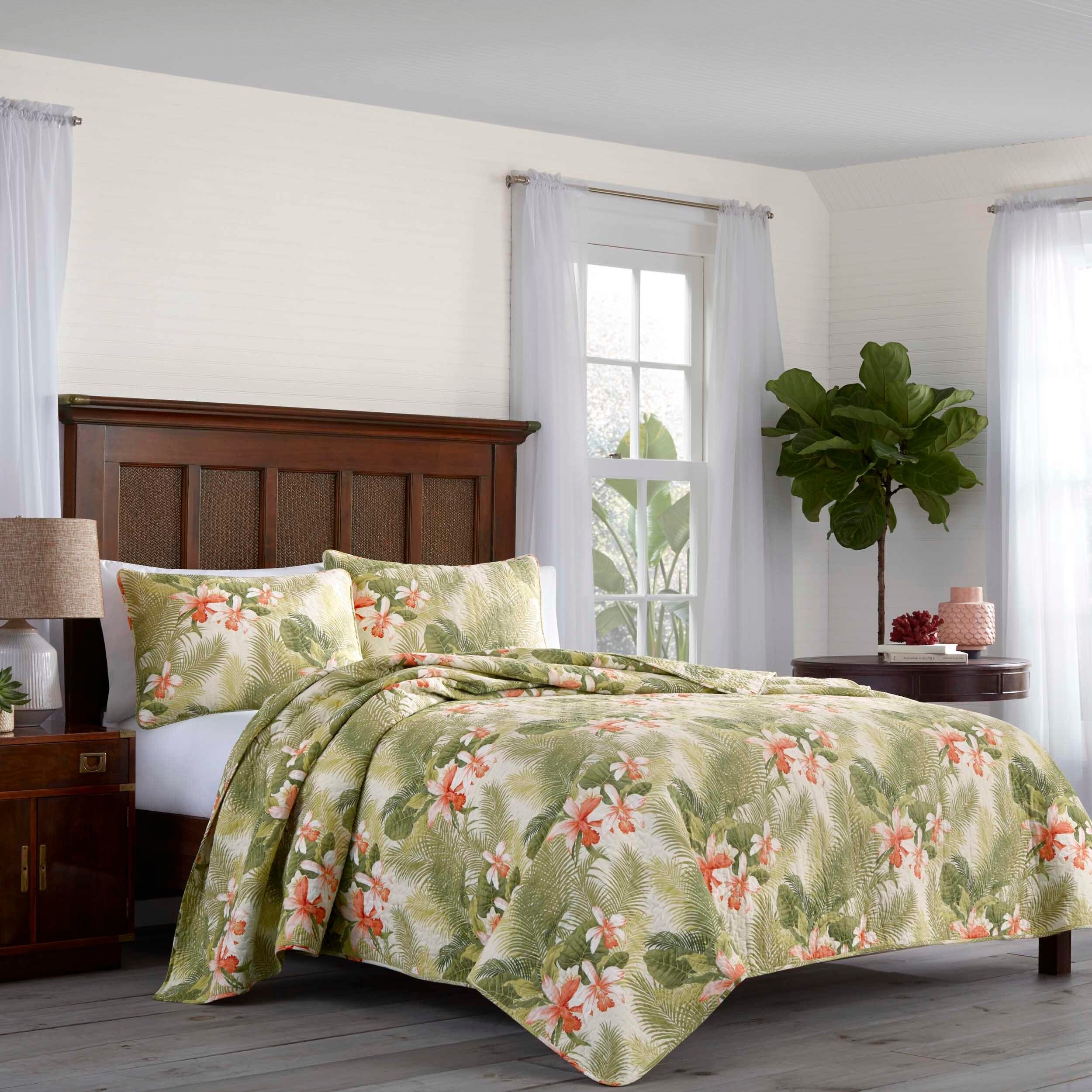 Shop Tommy Bahama Tropical Orchid 3 Piece Quilt Set On Sale