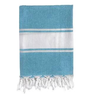 Classic Blue Stripe Turkish Fouta Bath/ Beach Towel - Bed Bath & Beyond - 7325141
