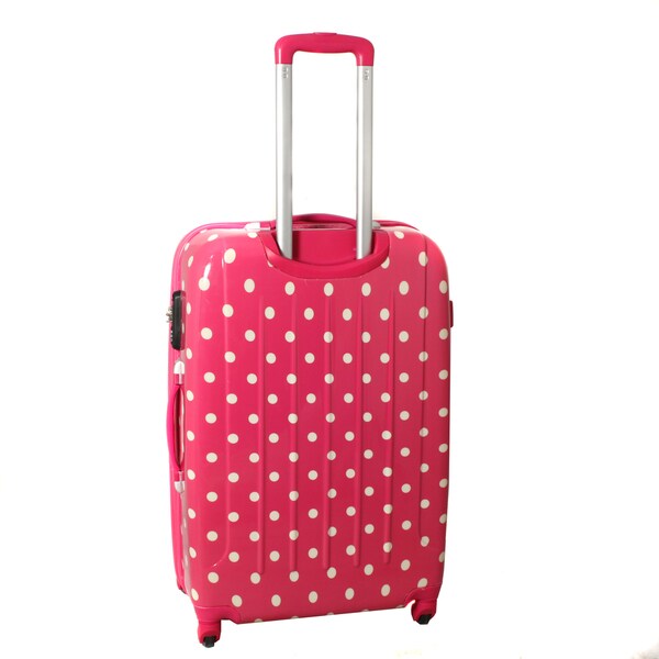 polka dot hardside luggage