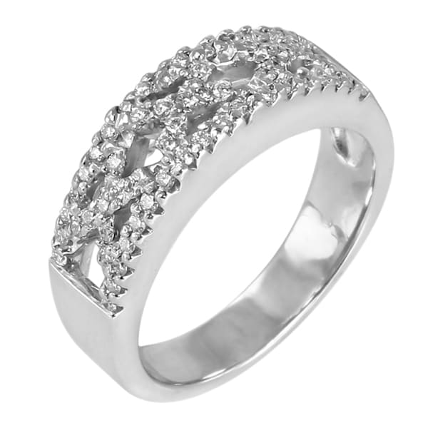 14k White Gold 1/3ct TDW Diamond Anniversary Band (G H, SI1 SI2) One of a Kind Rings