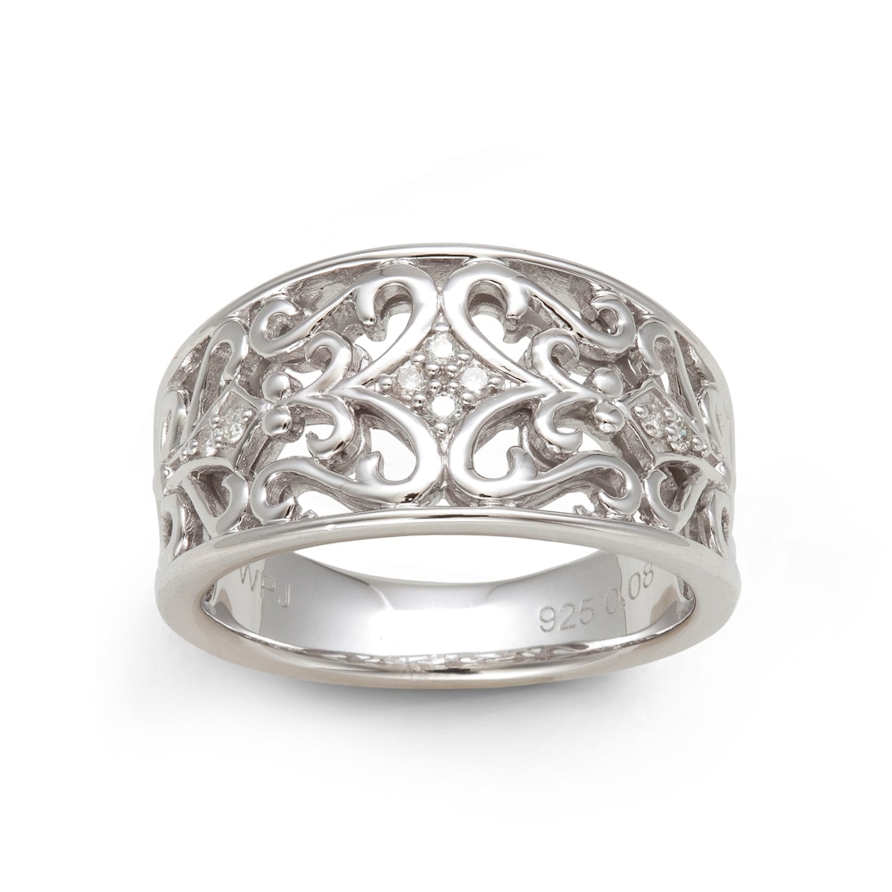 Sterling Silver 1/10ct TDW Diamond Filigree Ring Today $169.99 Sale