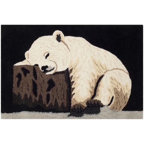 Handmade SAFAVIEH Wildlife Polar Bear Cub Wool Rug - 2' x 3'