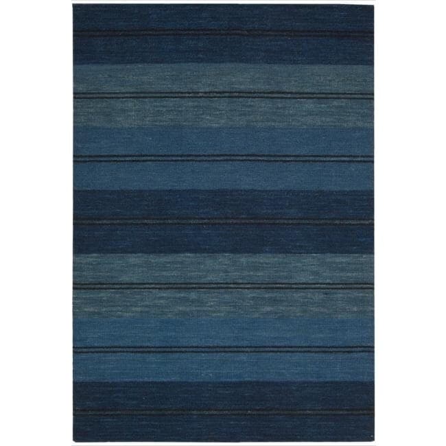 Handmade Barclay Butera Mediterranean Stripe Oxford Rug (53 x 75