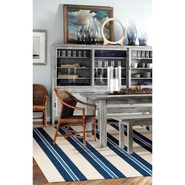 Barclay Butera Oxford Awning Stripe Area Rug by Nourison - 5'3" x 7'5"