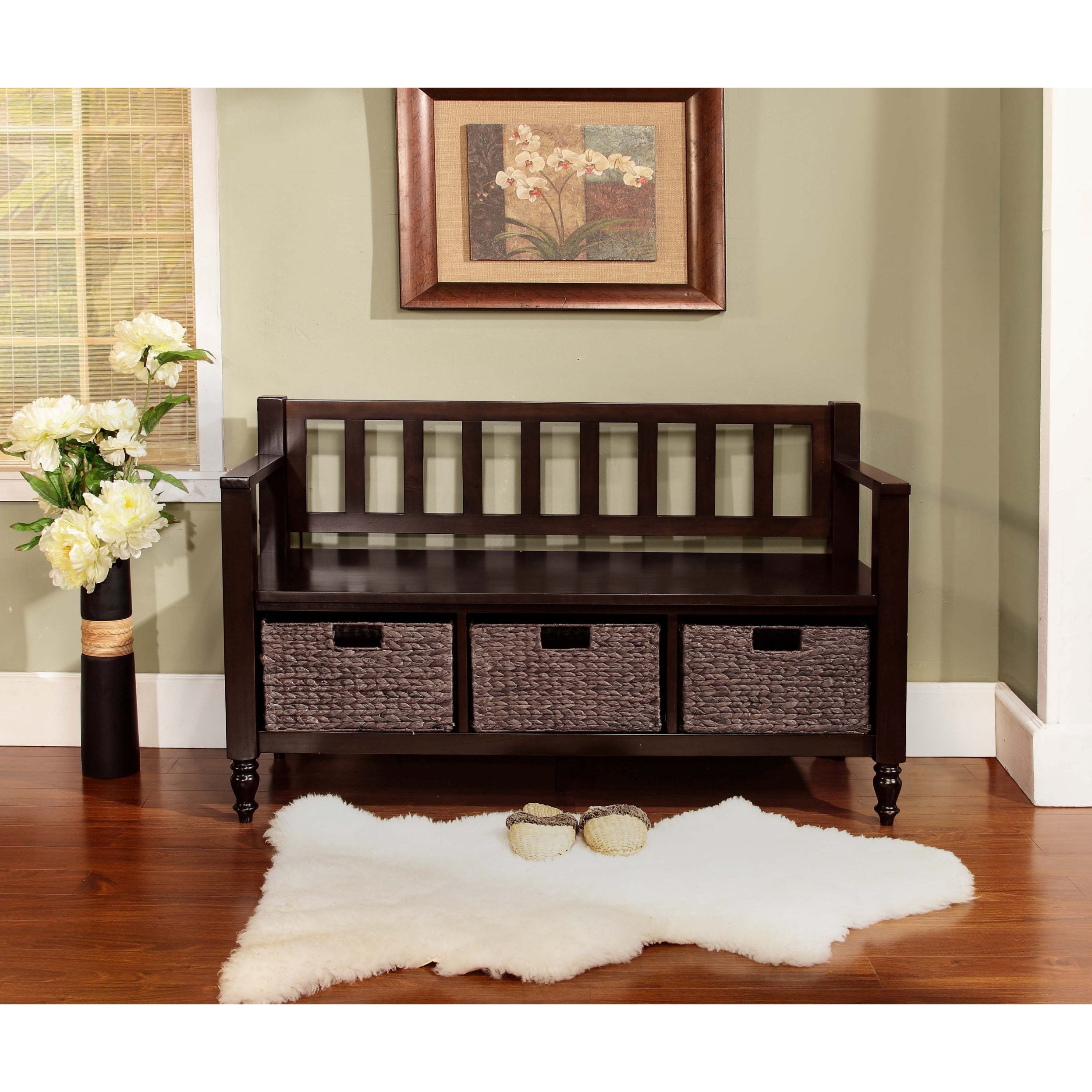 Bradwick Dark Exeter Brown Entryway Storage Bench