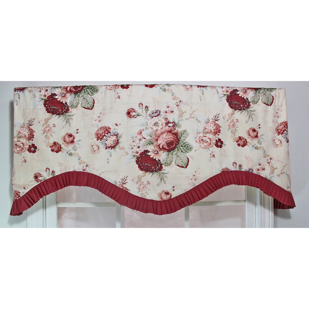 Waverly Norfolk Rose Natural Ruflled Cornice Valance