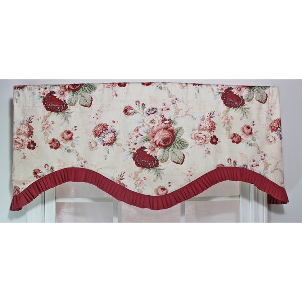 Waverly Norfolk Rose Natural Ruflled Cornice Valance