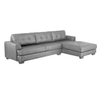 Shop Baxton Studio Dobson Modern Cream Bonded Leather Tufted Sectional ...