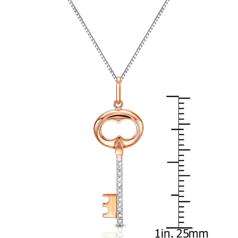 Auriya 14k Rose Gold Diamond Accent Key Pendant (H-I, I1-I2)