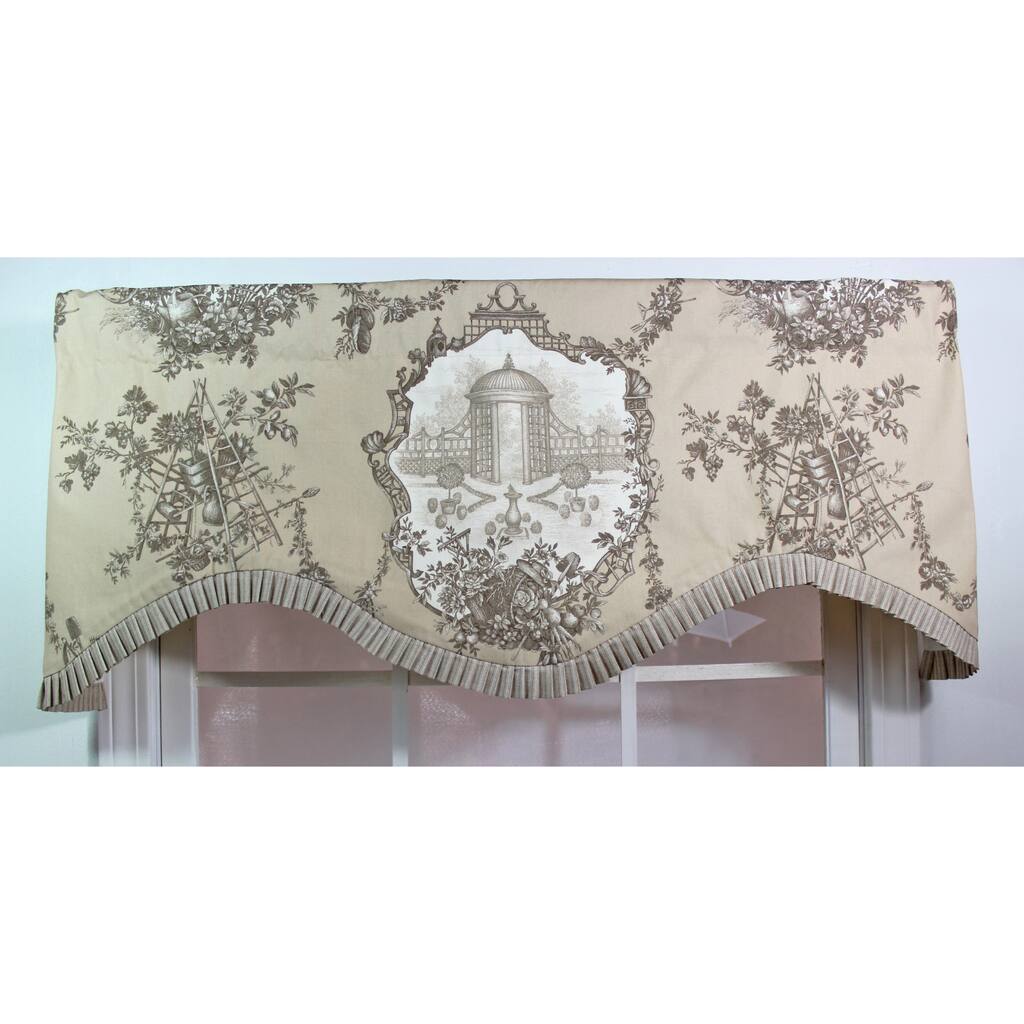 Garden Toile Cafe Ruffled Cornice Valance