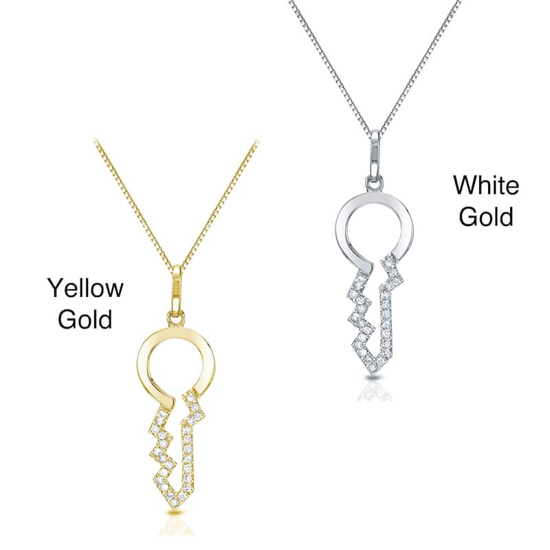 Auriya 14k Gold Diamond Key Pendant (H-I, I1-I2)